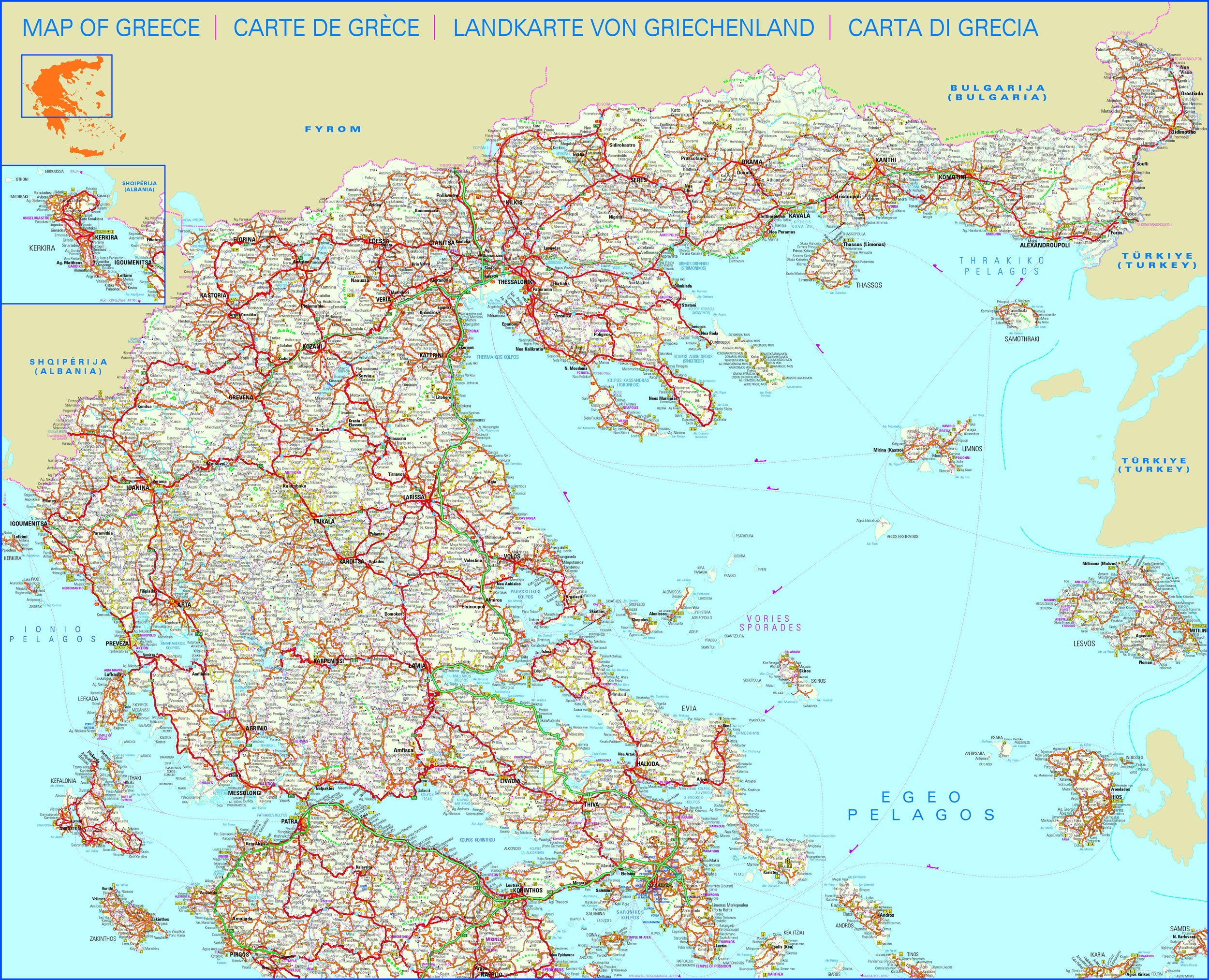 Mapas, planos y callejeros de Grecia