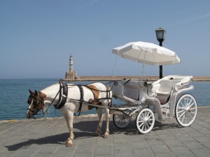 Carruaje de caballos en Chania