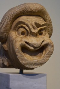 Máscara teatral en el Museo Nacional Arqueológico de Atenas (Foto Flickr de Andrew®)